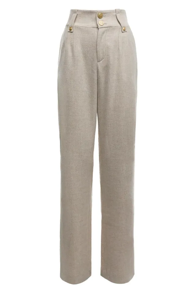 Women High Waisted Straight Trouser Oatmeal Holland Cooper Tailoring Women High Waisted Straight Trouser Oatmeal Holland Cooper Tailoring