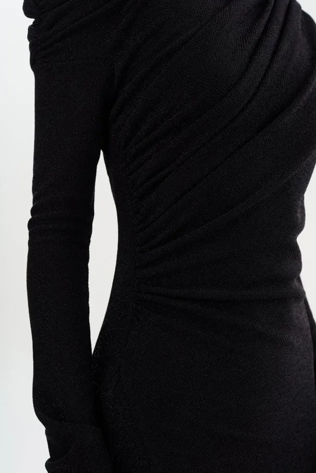 Women INIALA Lurex Knit Maxi Dress Black LAMARQUE Dresses
