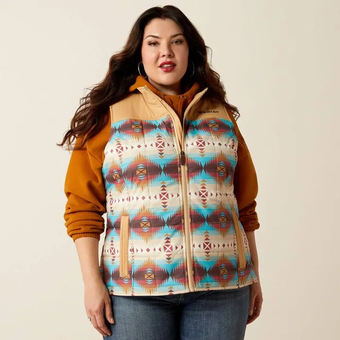Women Jackets and Vests Ariat Crius Insulated Vest Serrano Southwest Print