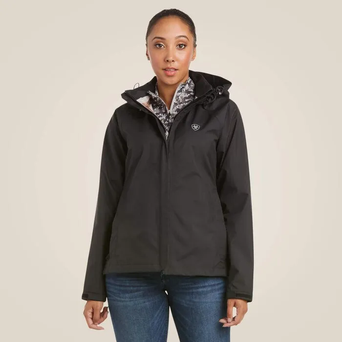 Women Jackets and Vests Ariat Packable Waterproof Jacket Black