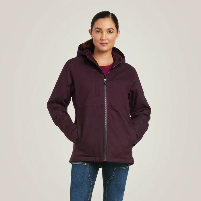 Women Jackets and Vests Ariat Rebar DuraCanvas Insulated Jacket Plum Perfect