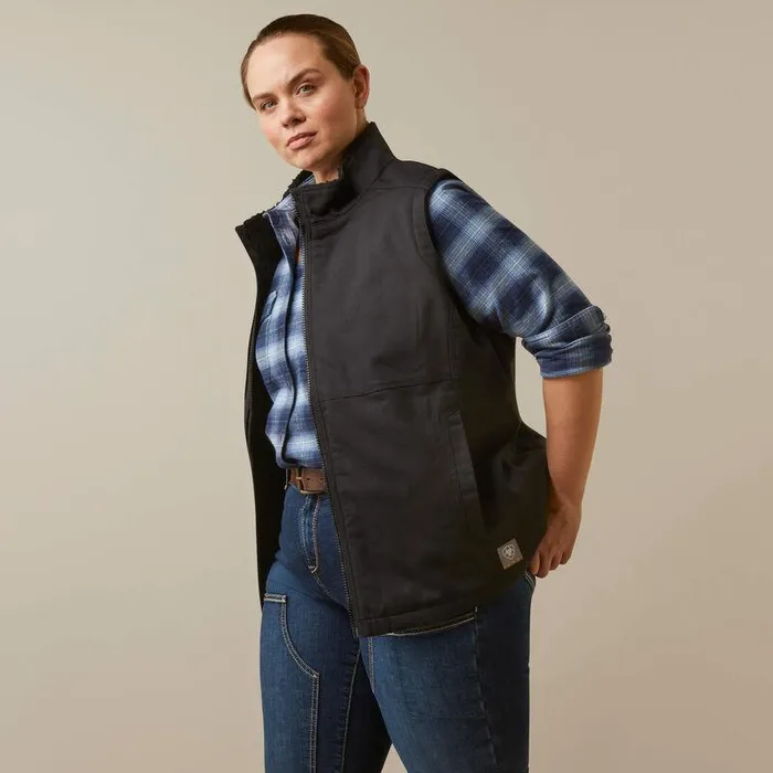 Women Jackets and Vests Ariat Rebar DuraCanvas Insulated Vest Black Women Jackets and Vests Ariat Rebar DuraCanvas Insulated Vest Black