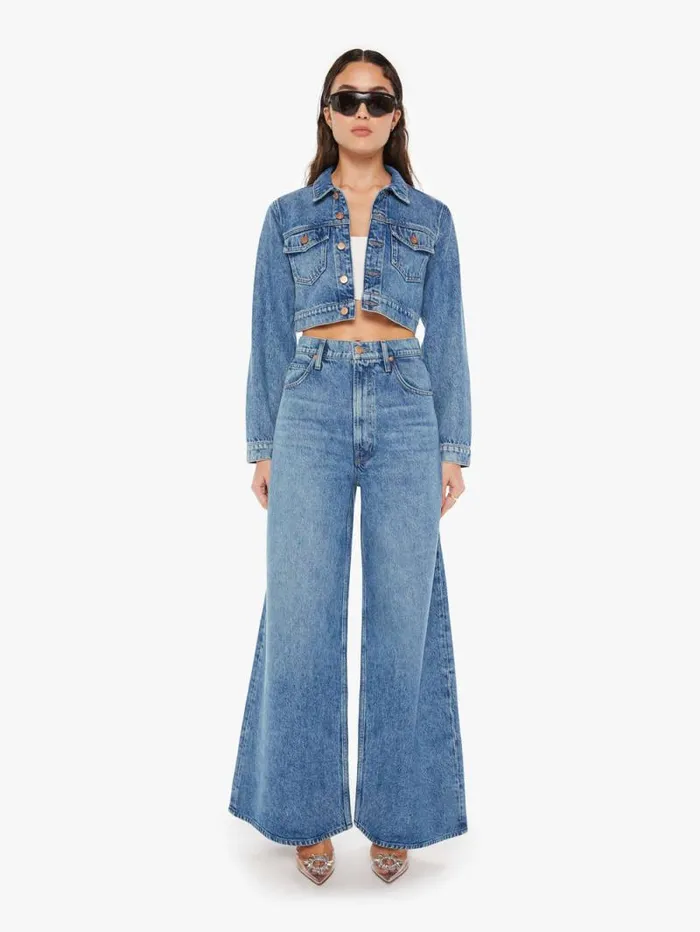 Women Jackets Mother Denim SNACKS The Chiclet Crop Blue