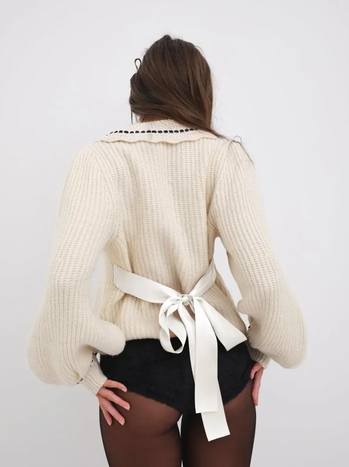 Women Jade Cardigan Neutral For Love and Lemons Knitwear