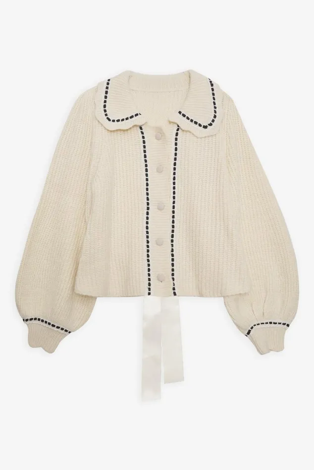 Women Jade Cardigan Neutral For Love and Lemons Knitwear