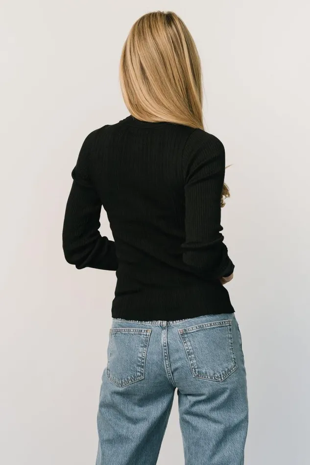 Women Jamison Ribbed Sweater Top Black Baltic Born Sweaters Women Jamison Ribbed Sweater Top Black Baltic Born Sweaters