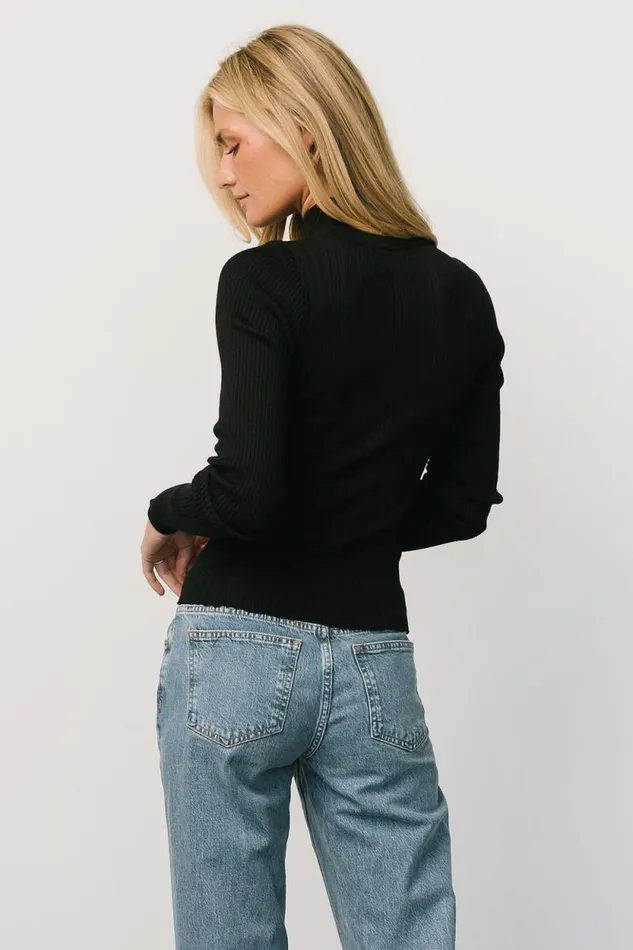 Women Jamison Ribbed Sweater Top Black Baltic Born Sweaters Women Jamison Ribbed Sweater Top Black Baltic Born Sweaters