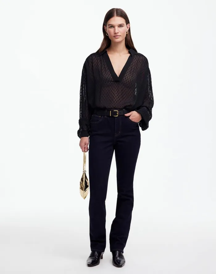 Women Jeans Madewell Kick Out FullLength Jeans Rinse Wash