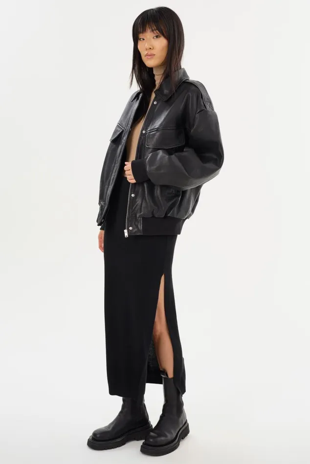 Women JILLIAN Knit Midi Skirt Black LAMARQUE Skirts