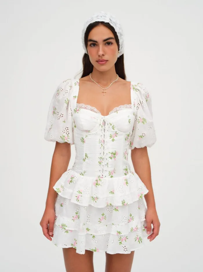 Women Kinsley Mini Dress White For Love and Lemons Dresses