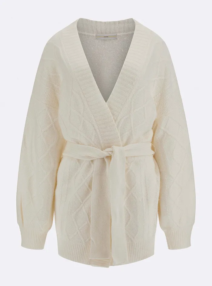 Women Knits and Sweaters GUESS Cream White Edwige Cardigan Women Knits and Sweaters GUESS Cream White Edwige Cardigan