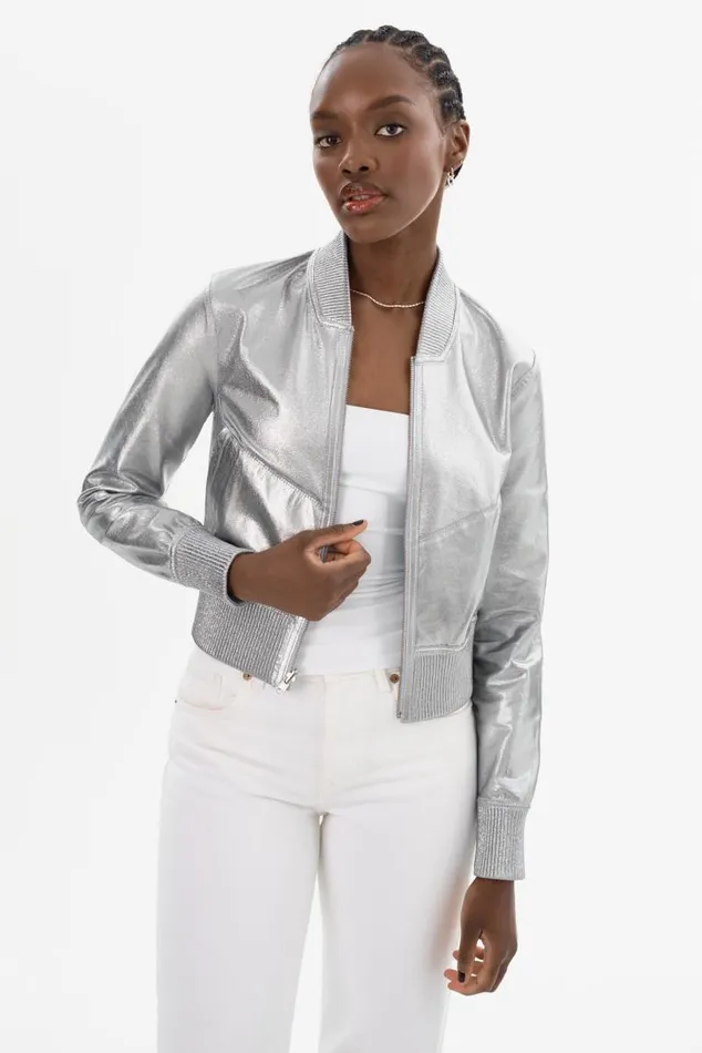 Women KORDELLA Reversible Leather Bomber Jacket Cool Blueblue LAMARQUE Leather Jackets