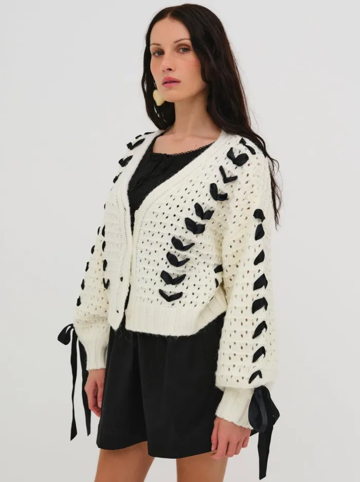 Women Laurel Oversized Cardigan Ivory For Love and Lemons Tops Women Laurel Oversized Cardigan Ivory For Love and Lemons Tops