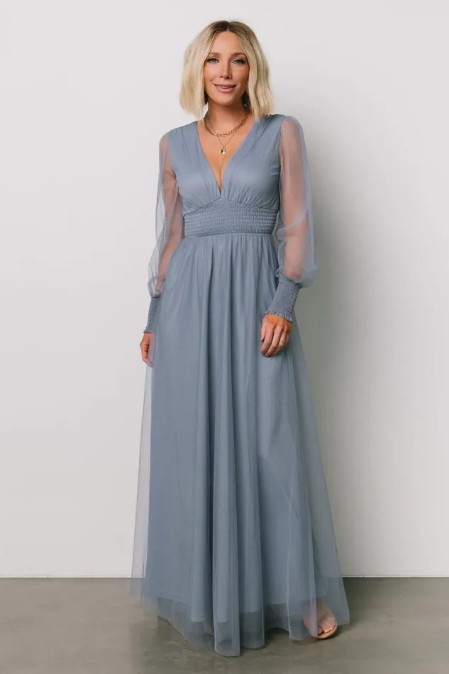 Women Layla Tulle Maxi Dress Whisper Blue Baltic Born Maxi Dresses