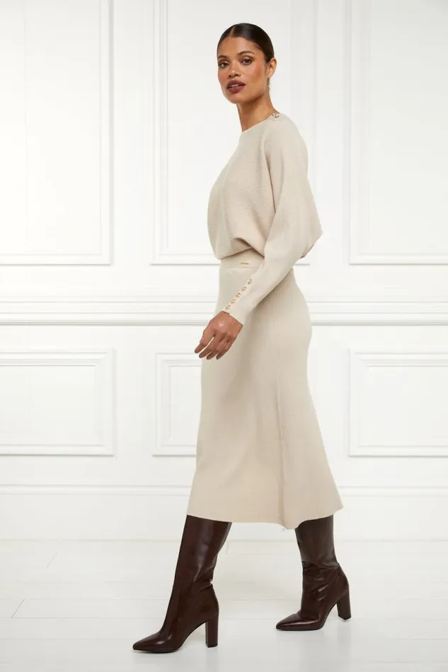 Women Leyla Knitted Skirt Oatmeal Holland Cooper Skirts Women Leyla Knitted Skirt Oatmeal Holland Cooper Skirts