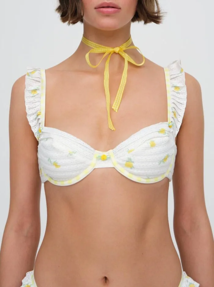 Women Lilia Underwire Bikini Top White For Love and Lemons Swim