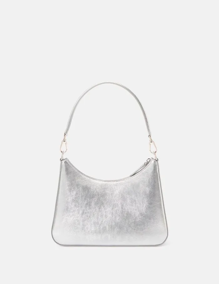 Women Logo Metallic Crossbody Shoulder Bag Metallic Silver Stella McCartney Mini Bags And Clutches