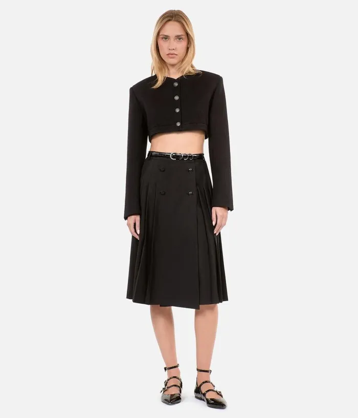 Women Long Black Pleated Skirt THE KOOPLES Skirts and Shorts