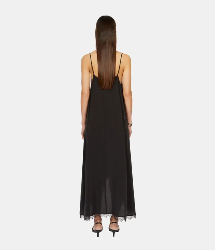 Women Long Black Slip Dress In Washed Silk THE KOOPLES Dresses and Jumpsuits Women Long Black Slip Dress In Washed Silk THE KOOPLES Dresses and Jumpsuits