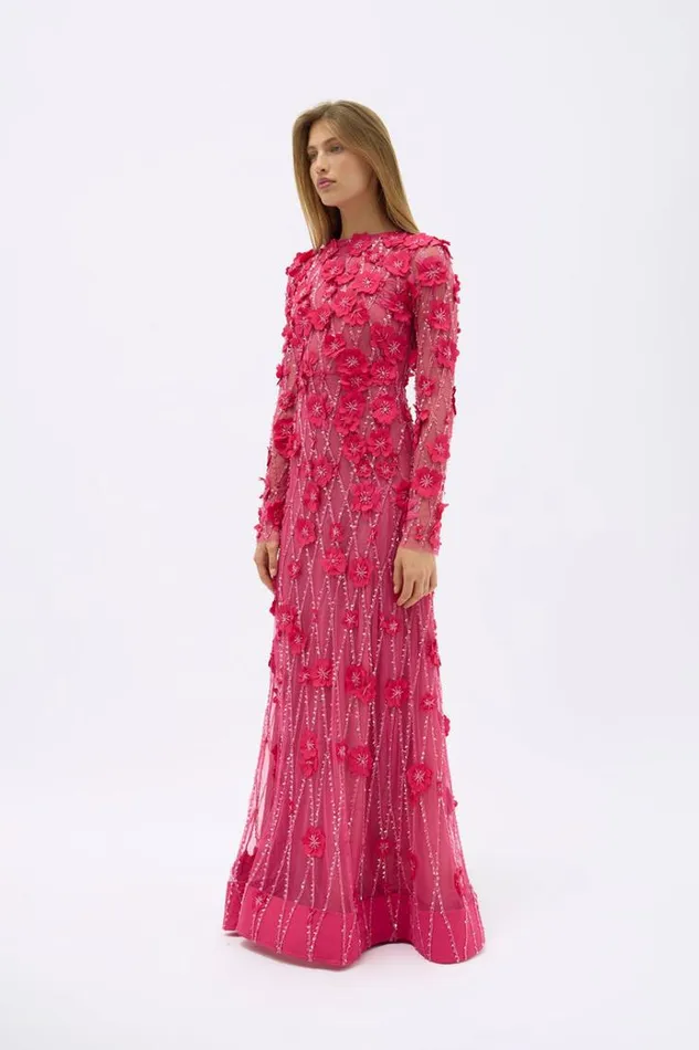 Women Long Sleeve Dresses Rachel Gilbert LANDON GOWN Women Long Sleeve Dresses Rachel Gilbert LANDON GOWN