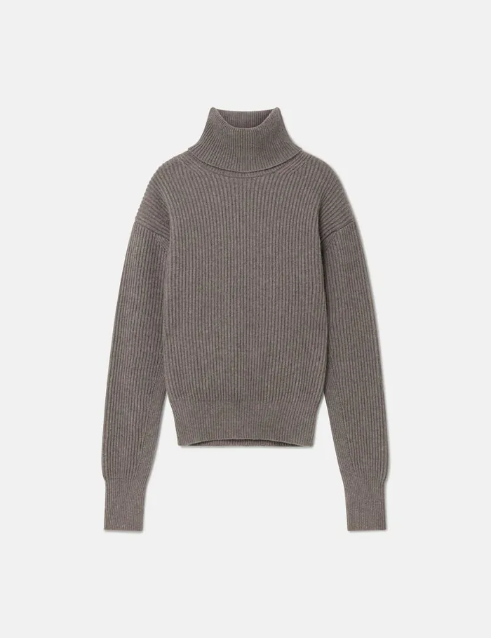 Women LongSleeve Turtleneck Jumper Taupe Brown Stella McCartney Knitwear