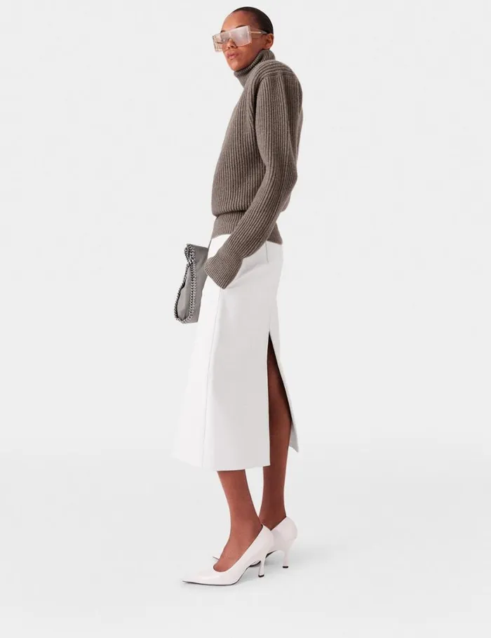 Women LongSleeve Turtleneck Jumper Taupe Brown Stella McCartney Knitwear