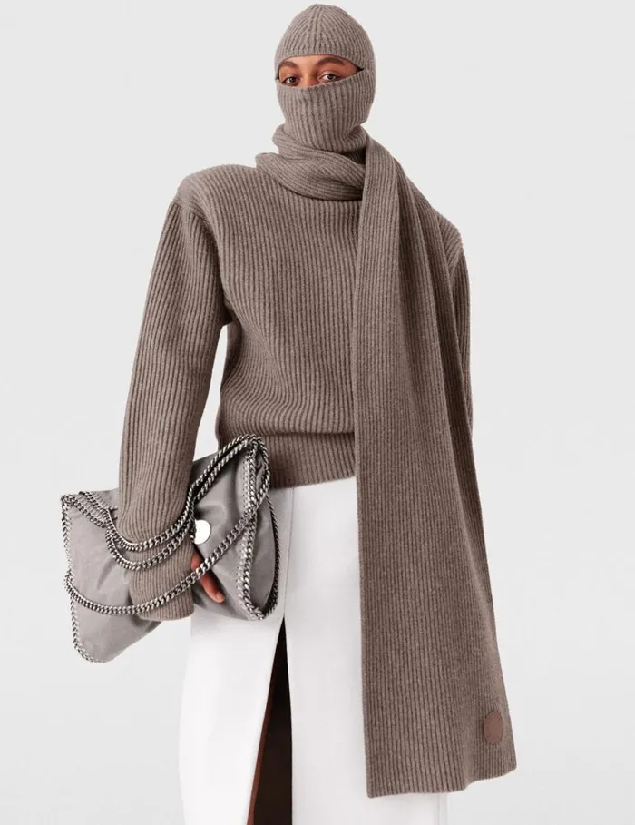 Women LongSleeve Turtleneck Jumper Taupe Brown Stella McCartney Knitwear