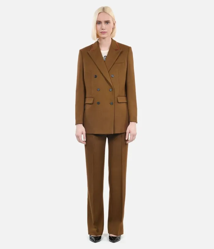 Women Loosefitting Brown Suit Trousers THE KOOPLES Blazers and Suits