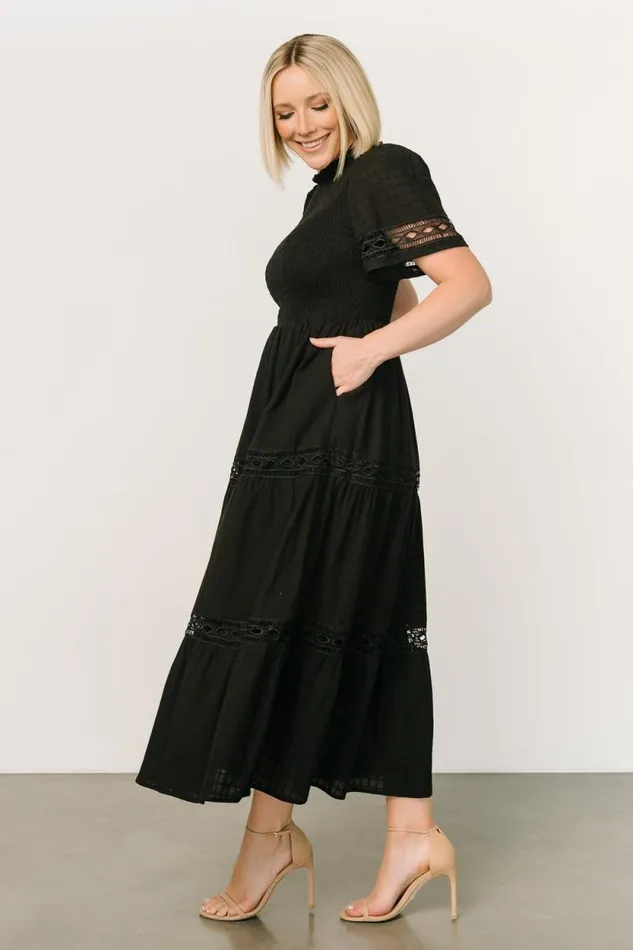 Women Loveland Geo Lace Maxi Dress Black Baltic Born Maxi Dresses