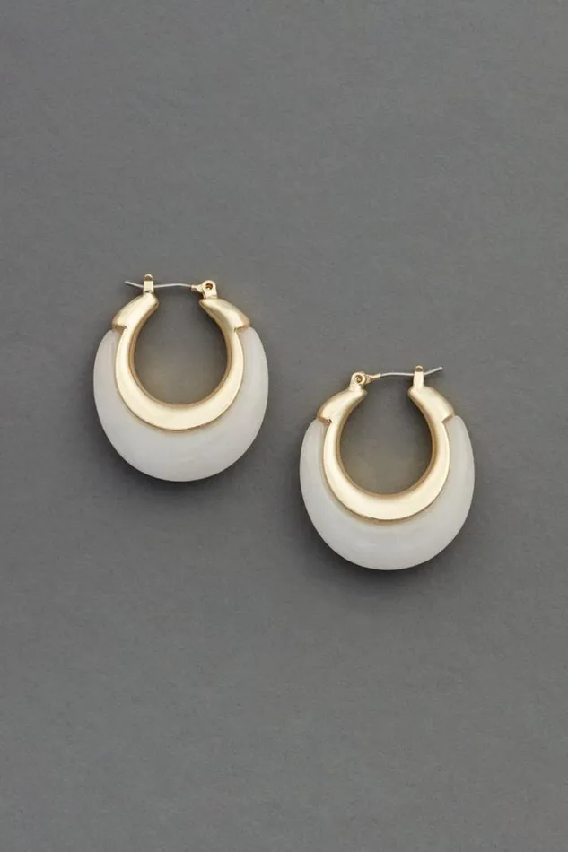 Women Lucky Brand Jewelry Carved Hoop Earring Gold