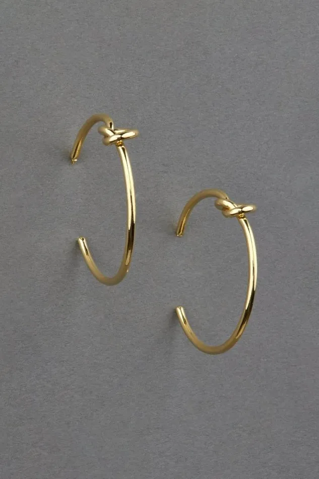 Women Lucky Brand Jewelry Knot Hoop Gold
