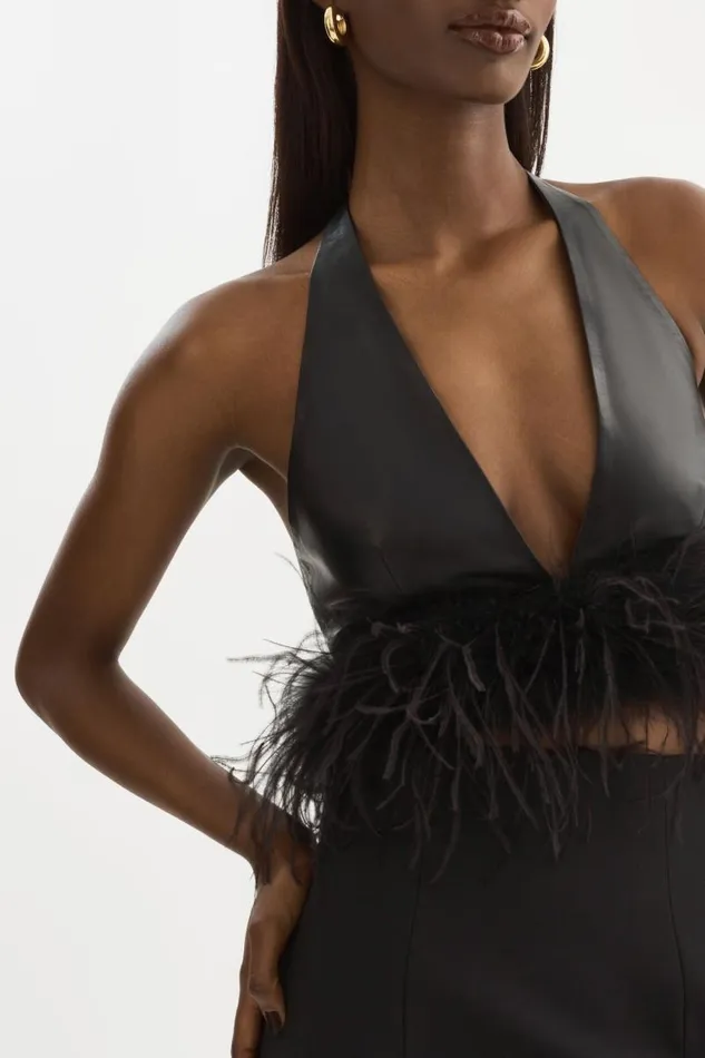 Women LUV Leather Top Black LAMARQUE Tops Women LUV Leather Top Black LAMARQUE Tops