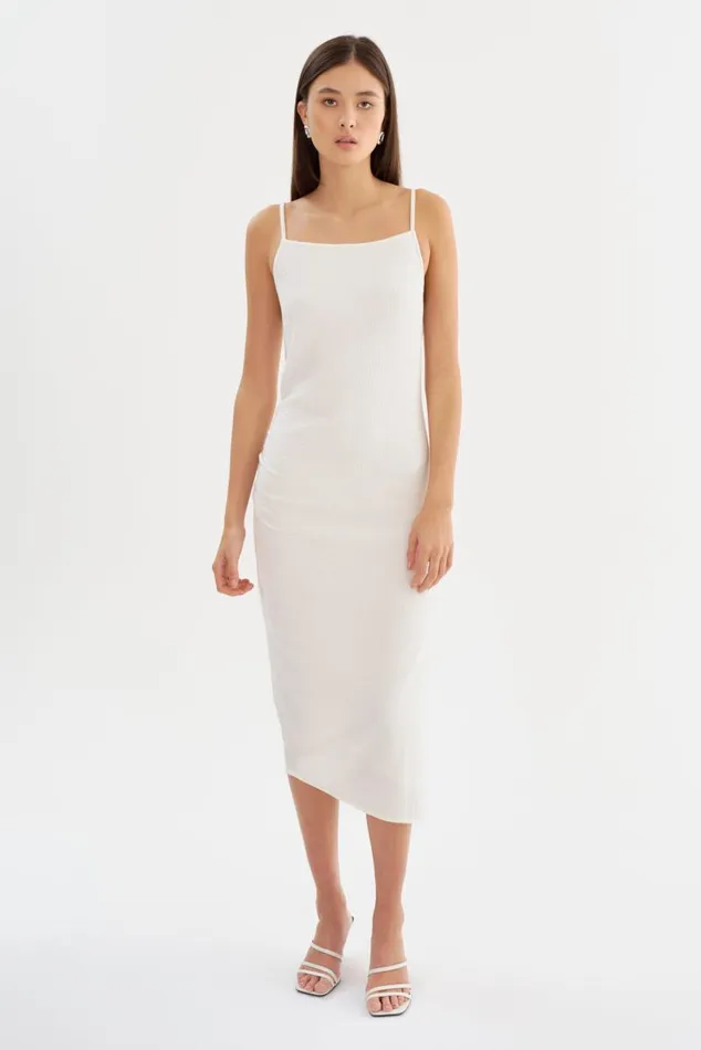 Women MACARIA Cotton Midi Dress Off White LAMARQUE Dresses