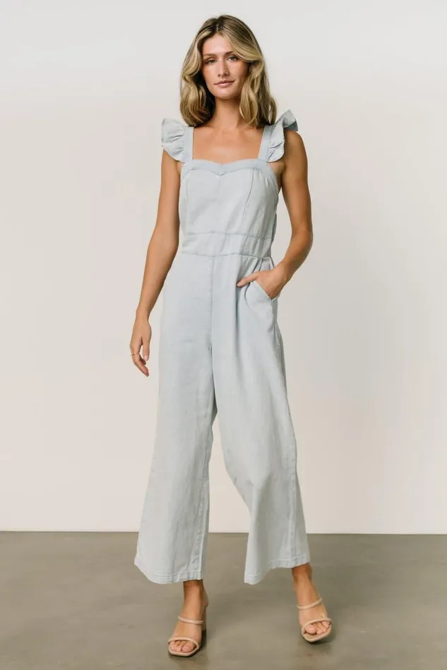 Women Madison Denim Jumpsuit Blue Baltic Born Jumpsuits and Rompers Women Madison Denim Jumpsuit Blue Baltic Born Jumpsuits and Rompers