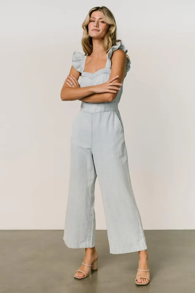 Women Madison Denim Jumpsuit Blue Baltic Born Jumpsuits and Rompers Women Madison Denim Jumpsuit Blue Baltic Born Jumpsuits and Rompers