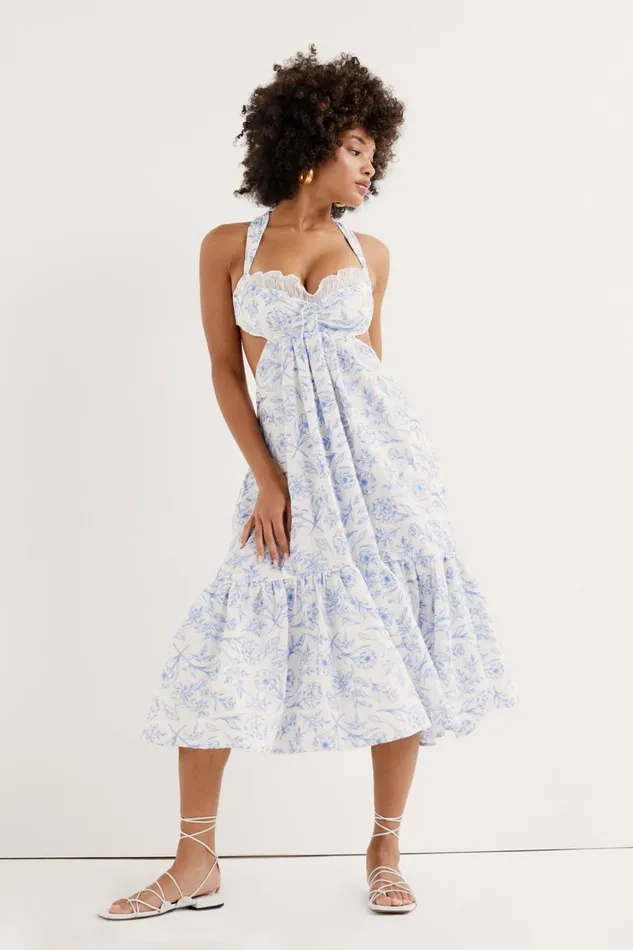 Women Maisie Midi Dress Blue For Love and Lemons Dresses