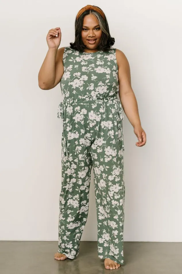 Women Margaux Jumpsuit Dusty Green Ivory Baltic Born Jumpsuits and Rompers Women Margaux Jumpsuit Dusty Green Ivory Baltic Born Jumpsuits and Rompers