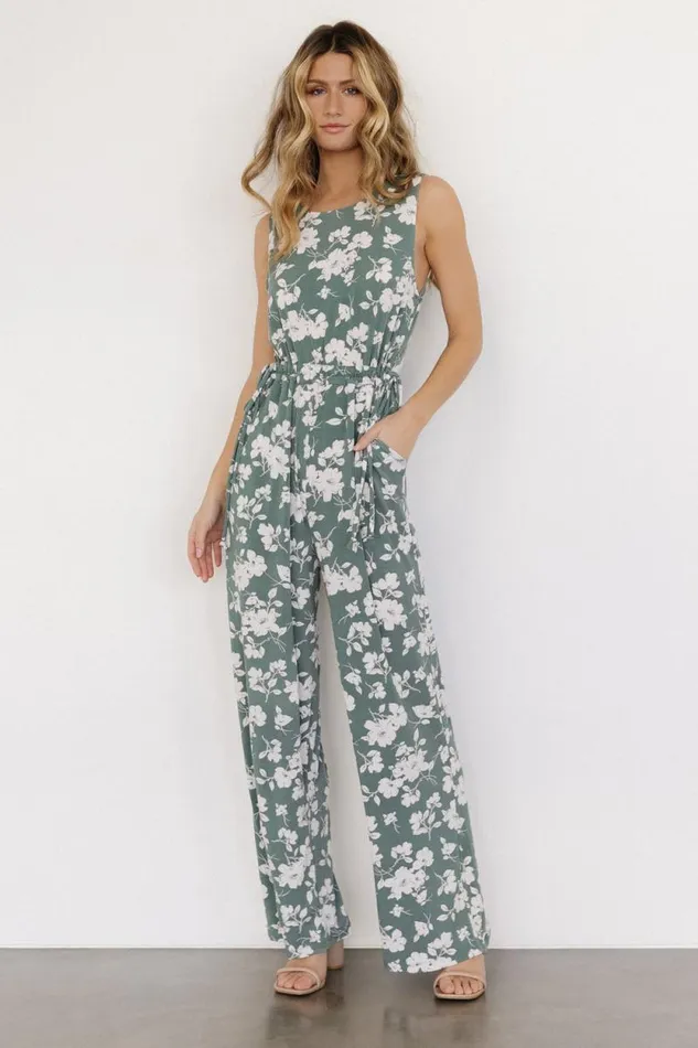 Women Margaux Jumpsuit Dusty Green Ivory Baltic Born Jumpsuits and Rompers Women Margaux Jumpsuit Dusty Green Ivory Baltic Born Jumpsuits and Rompers