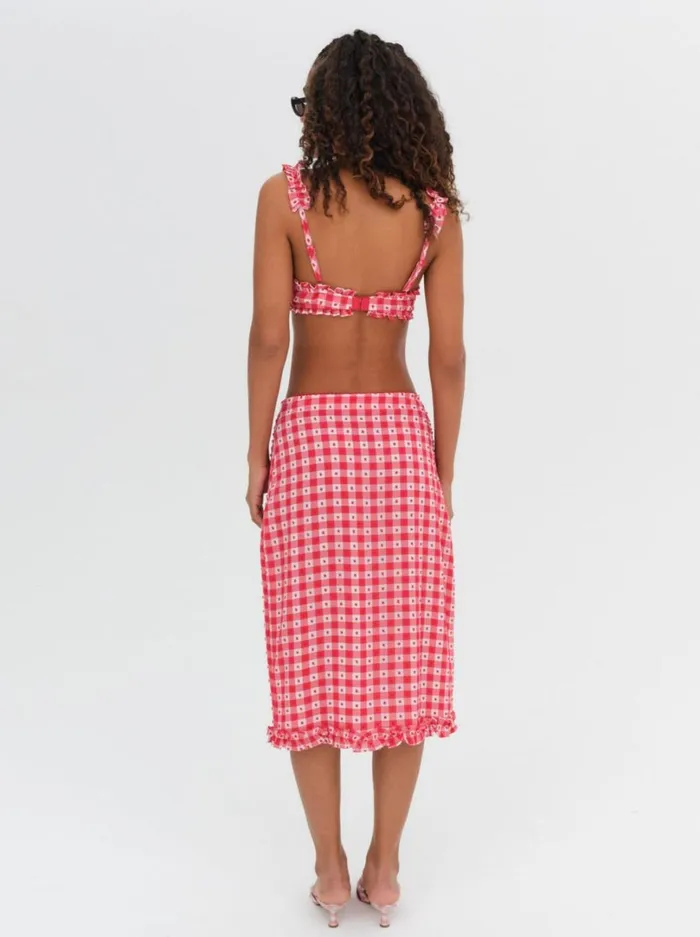 Women Margot Midi Skirt Red For Love and Lemons Bottoms Women Margot Midi Skirt Red For Love and Lemons Bottoms