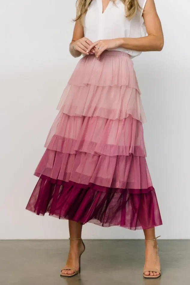 Women Marlene Tulle Ruffle Skirt Mauve Berry Baltic Born Skirts