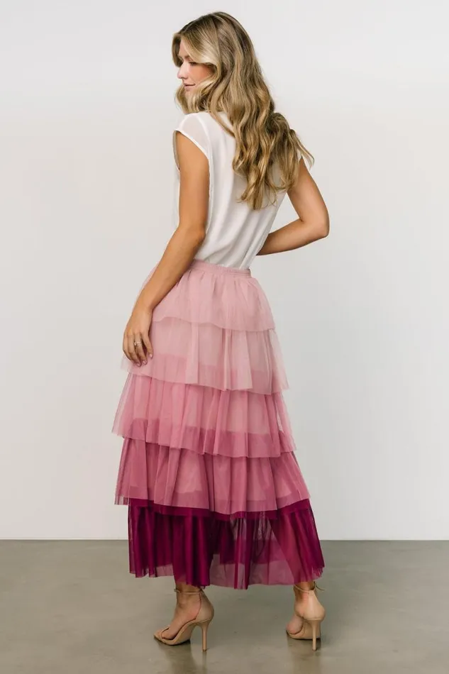 Women Marlene Tulle Ruffle Skirt Mauve Berry Baltic Born Skirts