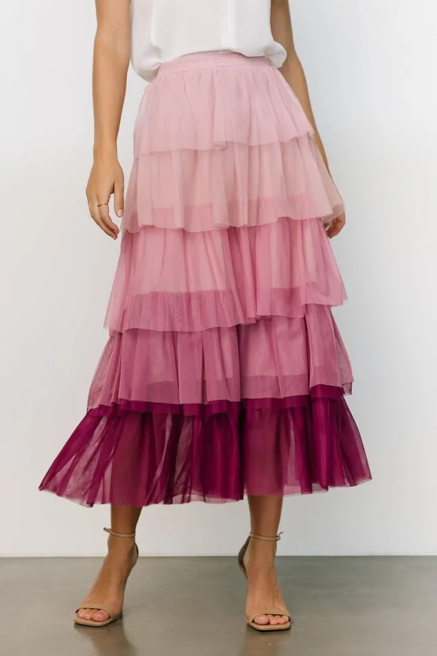 Women Marlene Tulle Ruffle Skirt Mauve Berry Baltic Born Skirts