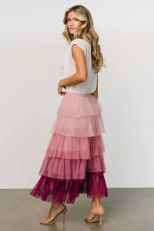 Women Marlene Tulle Ruffle Skirt Mauve Berry Baltic Born Skirts