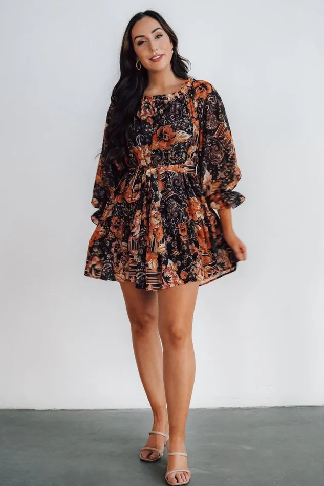 Women Mars Short Dress Black Multi Print Baltic Born Short Dresses