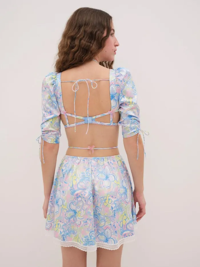 Women Midsummer Floral Top Blue For Love and Lemons Lingerie Women Midsummer Floral Top Blue For Love and Lemons Lingerie