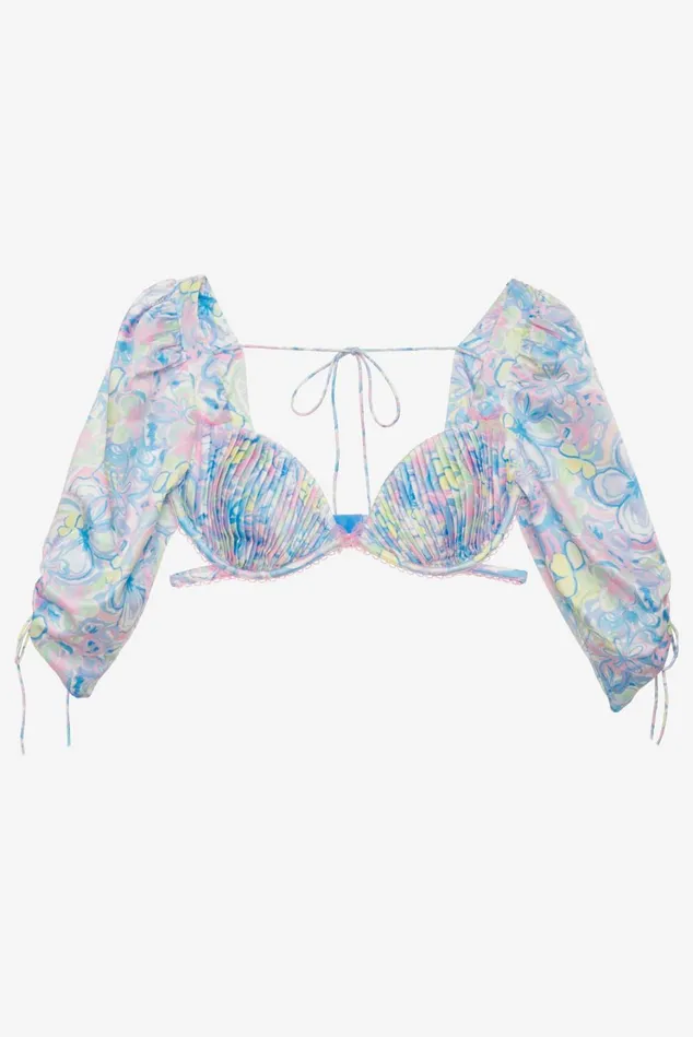 Women Midsummer Floral Top Blue For Love and Lemons Lingerie Women Midsummer Floral Top Blue For Love and Lemons Lingerie