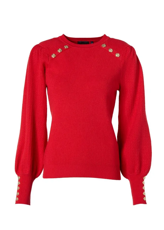 Women Naomi Crew Neck Knit Hot Coral Holland Cooper Knitwear