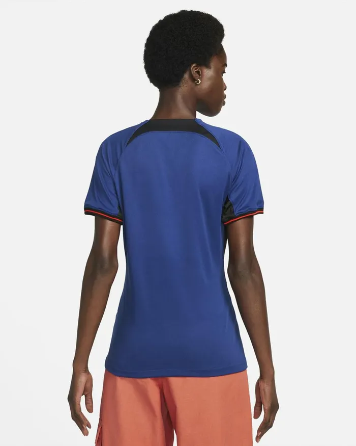 Women Nike All Clothing Netherlands 202223 Stadium Away Deep Royal Blueblackhabanero Red