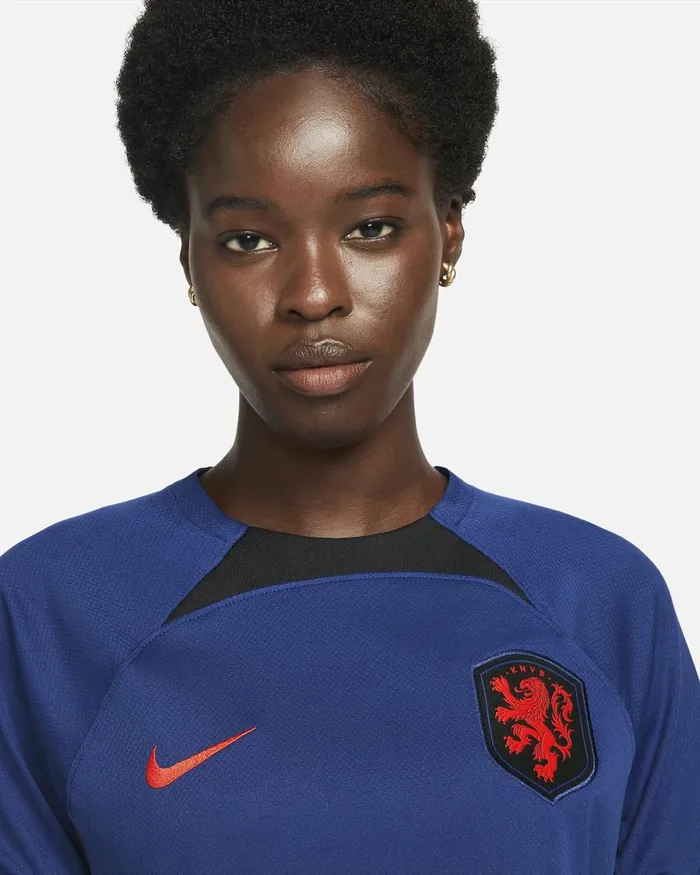 Women Nike All Clothing Netherlands 202223 Stadium Away Deep Royal Blueblackhabanero Red
