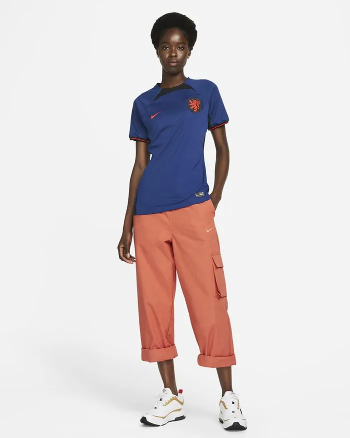 Women Nike All Clothing Netherlands 202223 Stadium Away Deep Royal Blueblackhabanero Red
